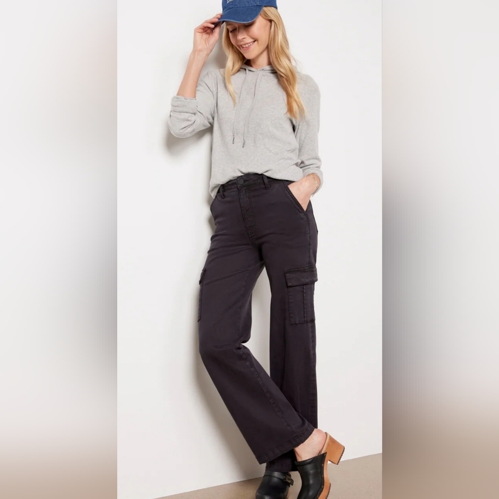 Kut from the Kloth Black Miller Wide Leg Cargo Pants